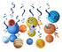 Outer space theme party supply kit swirl party decoration